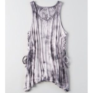 American Eagle Tie Tank Ribbed Tie-dye Size Small